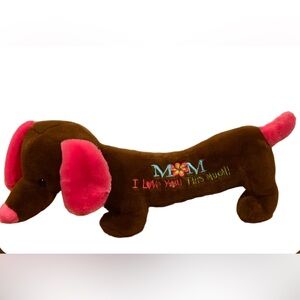 Dan Dee 19”Dachshund Wiener Dog I Love U This Much Brown Plush Animal
